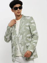 Men Green Printed Blazer-SOBLZ-84-1-Seagreen