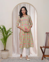Women Multi Cotton printed Straight Kurti-219VAASMULTI