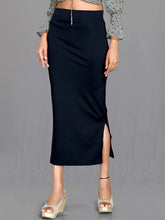 Women's Black Cotton Lycra High Rise Saree Shapewear-28-CO- BLACK