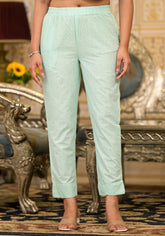 Mint Ethnic Motif Printed Cotton Pants-2863PMINT