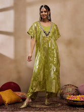 Kaftan With Pants In Olive Color