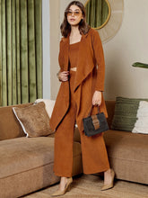 Three Piece Coord Set In Brown Corduroy