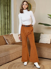 Bell Bottom Pants In Brown Corduroy