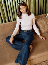 Bell Bottom Pants In Blue Corduroy