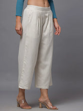 Women's Natural Solid Wide leg Palazzo