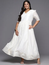 Off Whit Printed Plus Size Fit & Flare Maxi Dress-AP-AHEDCHGP-1000