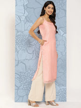 Pink Polka Dot Printed Organza Kurta-AHKUORGL-1056-ICH
