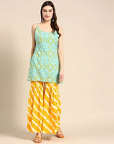 Sharara with kurta in Aqua Blue