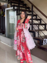 Red Georgette Digital Floral Printed Kurta Palazzo Set-AHKUPZ-COMBO-437-FF