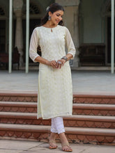 Women Lemon Georgette Printed Kurta