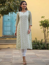 Women Ltgreen Georgette Printed Kurta