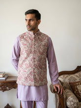 Men Embroidered Ethnic Nehru Jacket with Kurta & Pyjama Set ( 65KPWC 5586L 4164Peach )