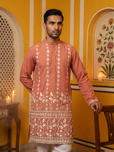 Floral Embroidered Kurta with Korean Pants ( 65KP 5628Peach )