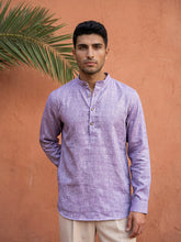 Linen Blend Solid Short Kurta ( 65SK 5613Purple )