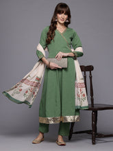 Ahalyaa Printed Angrakha Gotta Patti Kurta with Trousers & With Dupatta