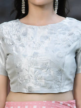 Women's Silver Shimer + Cotton Voil Solid Straight Blouse