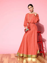 Red Printed Top & Skirt Co-Ords-AHBLSK-COMBO-535