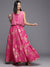 Pink Floral Printed Co-Ords Set with Sequins and Lace Detail-AHBLSKCP-COMBO-847