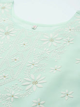 Sea Green Floral Printed Georgette Kurta-AHDRCHFP-1001-FF