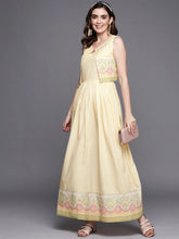 Women Checked Maxi Ethnic Dress-AHDRJK-COMBO-597-ICH