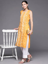 Mustard Yellow Pure Cotton Printed Kurta-AHKUCODCDS-947