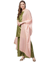 Green Shimmer Cotton Kurta Gharara with Dupatta Set-AHKUDUGH-Combo-101