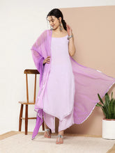 Lavender Gotta Patti Kurta with Palazzos & With Dupatta-AHKUDUPZ-COMBO-587-ICH