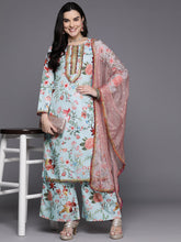 Women Floral Printed Regular Kurta with Palazzos & With Dupatta-AHKUDUPZ-COMBO-933