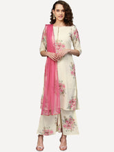 Off White & Pink Printed Kurta with Palazzos & Dupatta-AHKUDUPZ-Combo-243