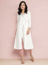 White Solid Velvet Angrakha Kurta With Gold Printed Pant-AHKUPN-COMBO-415