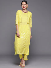 Women Yellow Pure Cotton Printed Floral Kurta With Trousers-AHKUPN-COMBO-498