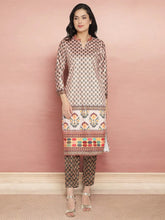 Off White & Green Velvet Kurta with Pant-AHKUPN-Combo-327