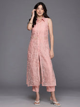 Womens Pink Organza Fusion Kurta Sets-AHKUPNTP-COMBO-1119