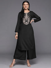 Black Embroidered Aari Work Pashmina Kurta With Palazzos-AHKUPZ-COMBO-633