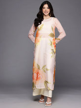 Womens Off White Organza Fusion Kurta Sets-AHKUPZTP-COMBO-1122