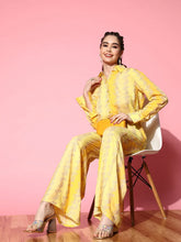 Yellow Floral Printed Shirt and Palazzos-AHTPPZ-COMBO-638
