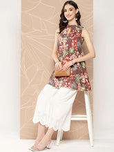 Halter Neck Printed Tunic-AHTUCRDP-8139-ICH