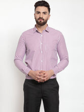 DesiQlo Purple Men's Cotton Striped Formal Shirts ( SF 735Purple )