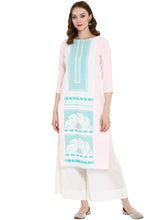 Pink Printed Straight Kurta-ALKUCRPGGL-20021