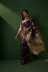 Womens Fashion Ethnic Purple Color Sarees-MLSHWSA1147PUP0ONE