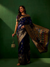 Womens Fashion Ethnic Navy Blue Color Sarees-MLSHWSA1150NBL0ONE
