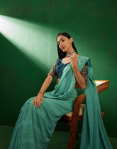 Womens Fashion Ethnic Teal Color Sarees-MLSHWSA1280TEL0ONE