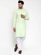 Men's Cotton Solid Kurta Pyjama ( JOKP 532Lime )-JOKP-532