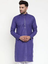 Men's Dark Purple Woven Kurta Only