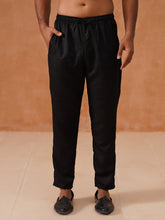 Solid Cotton Pyjama For Men ( ANKPJ 006 Black )