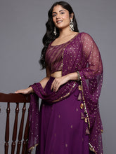 Women's Traditional Wear Wine Lehenga Set-AP-AHBLDUSK-COMBO-649