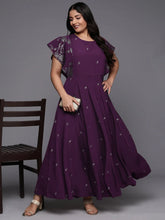 Women Plus Size Floral Printed A-Line Maxi Dress-AP-AHEDCRGLGP-225