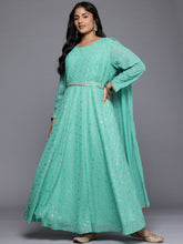 Women's Traditional Wear Blue Ethnic Dress-AP-AHEDGRFPGL-269