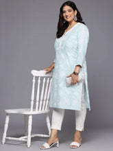 Plus Size Floral Printed Zari Pure Cotton Kurta-AP-AHKUCOKH-1074