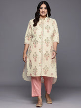 Plus Size Floral Printed Gotta Patti Pure Cotton Kurta-AP-AHKUCOPG-950